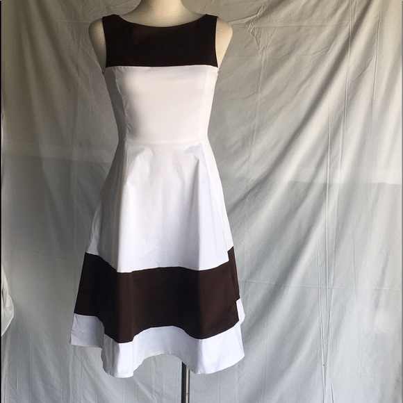 Kate spade brown and white cotton dress Sz 4 - Picture 1 of 8